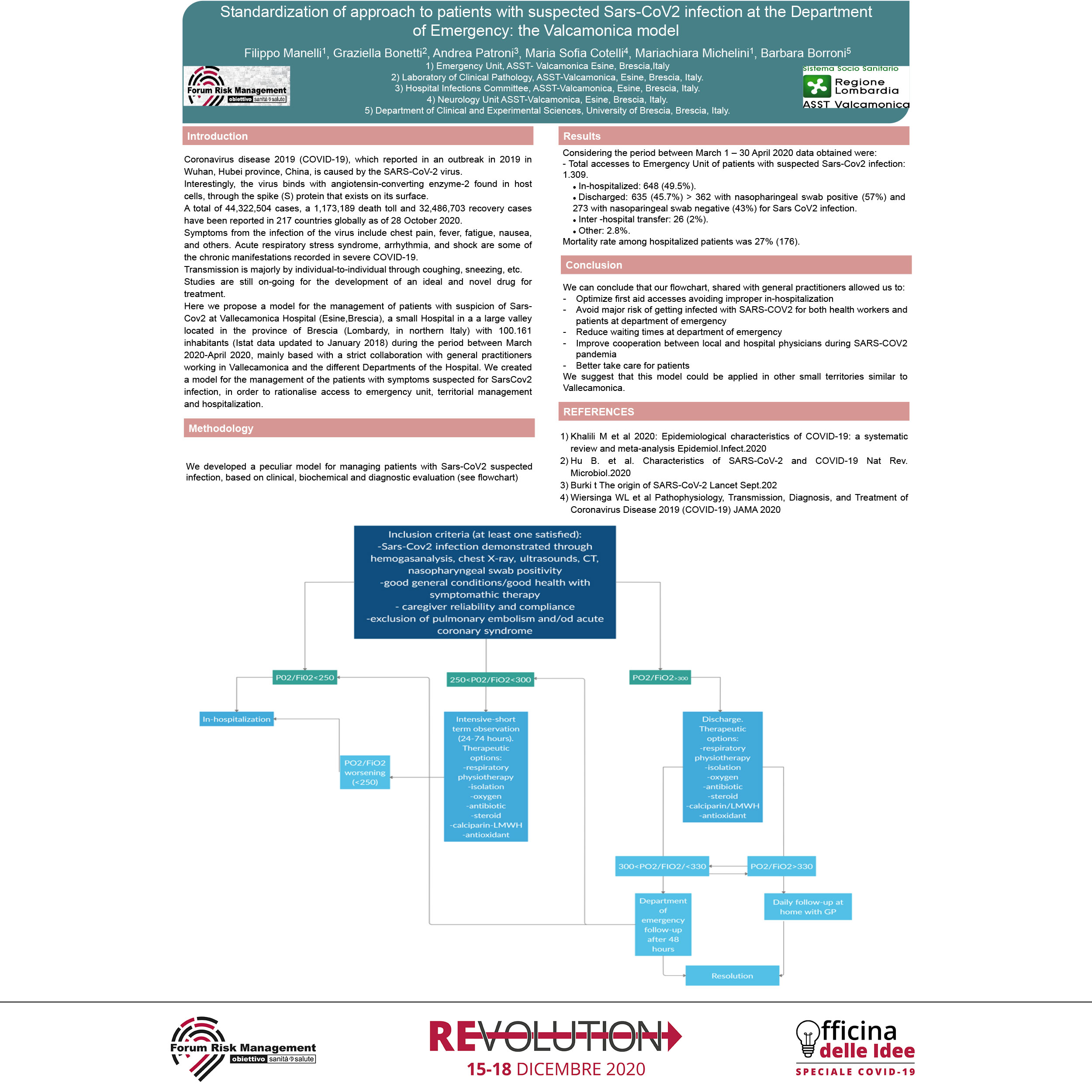 Standardization of approach to patients with suspected Sars-Cov2 infection at the Department of Emercency: the Valcamonica model