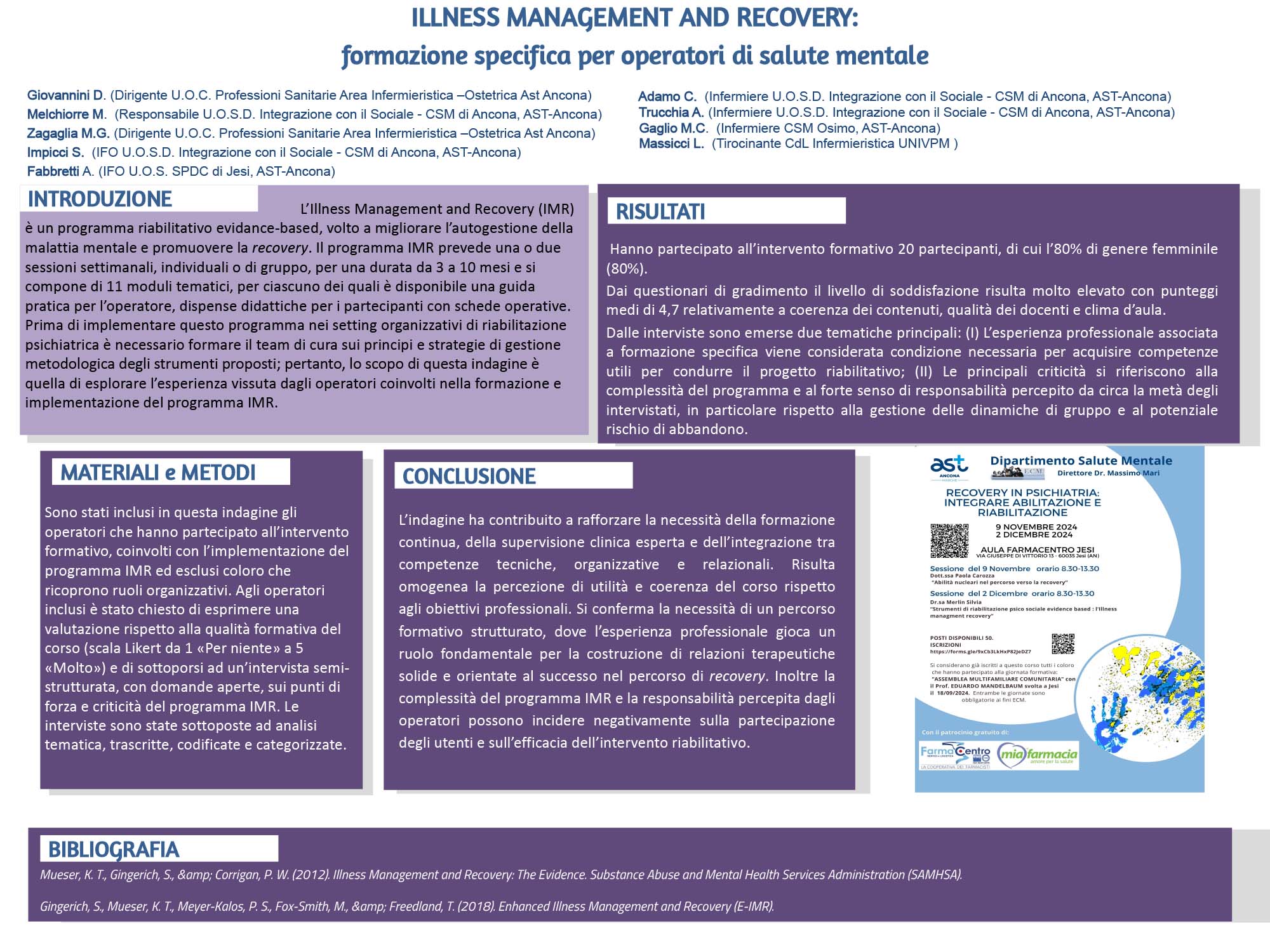ILLNESS MANAGEMENT AND RECOVERY: formazione specifica per operatori di salute mentale
