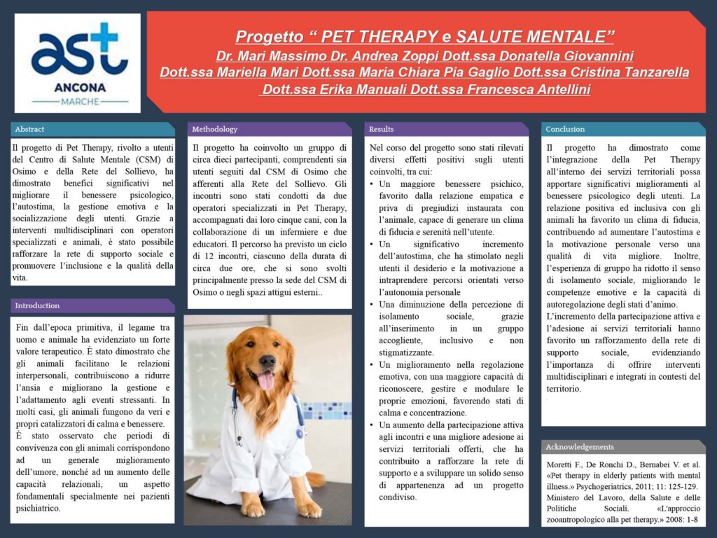 Progetto “ PET THERAPY e SALUTE MENTALE”