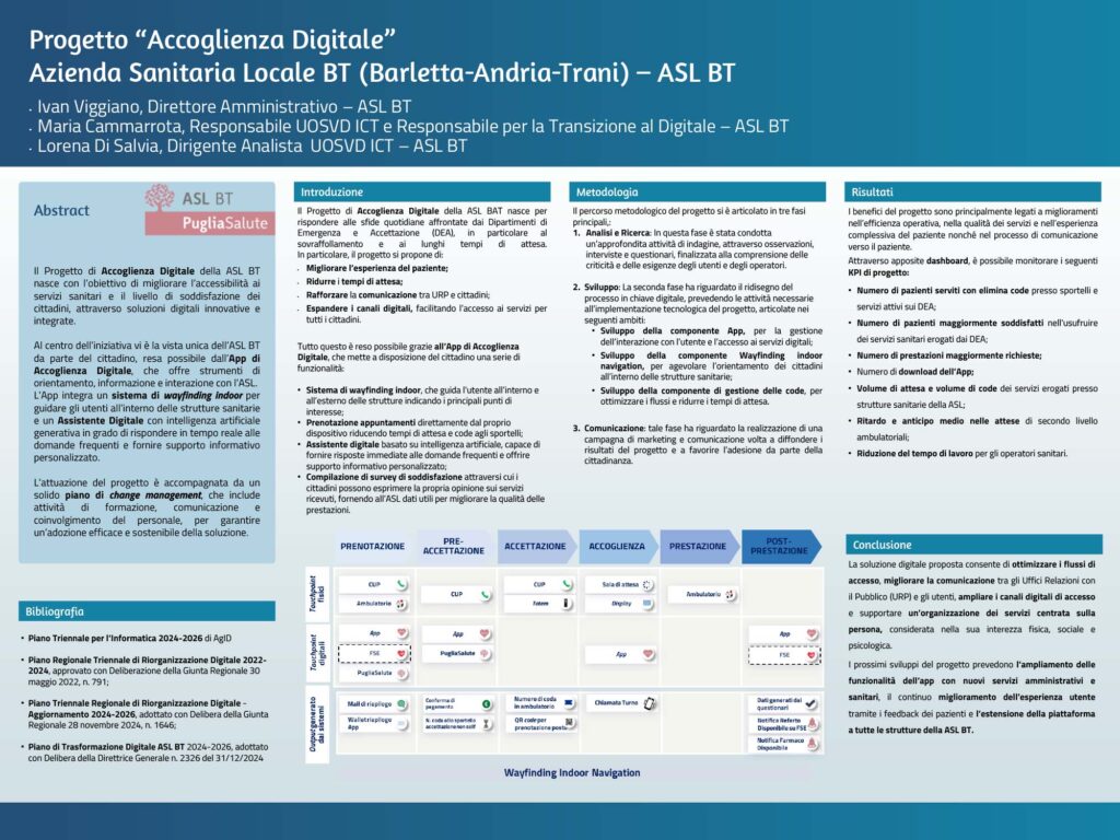 Progetto “Accoglienza Digitale” Azienda Sanitaria Locale BT (Barletta-Andria-Trani) – ASL BT