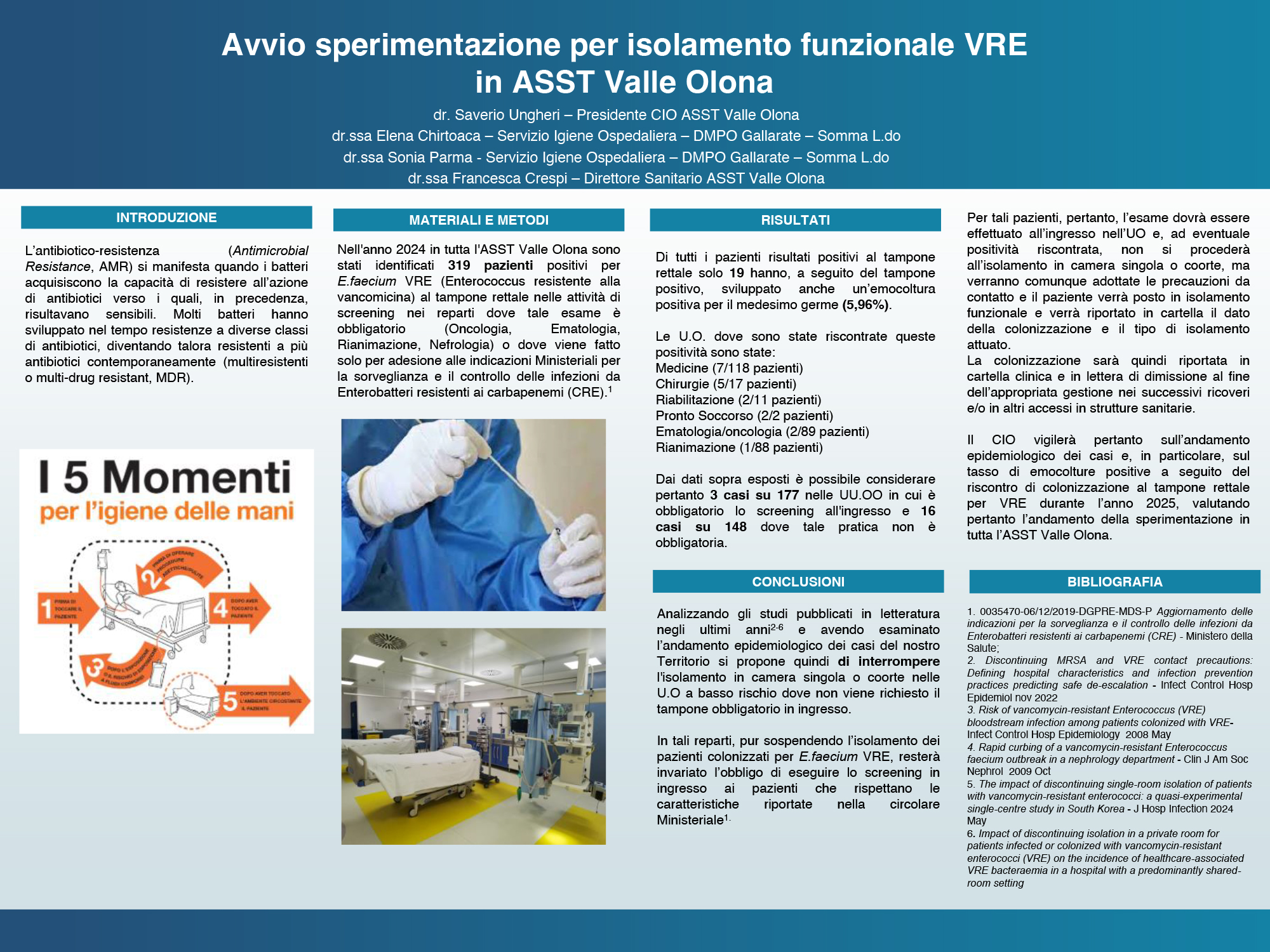 Avvio sperimentazione per isolamento funzionale VRE in ASST Valle Olona