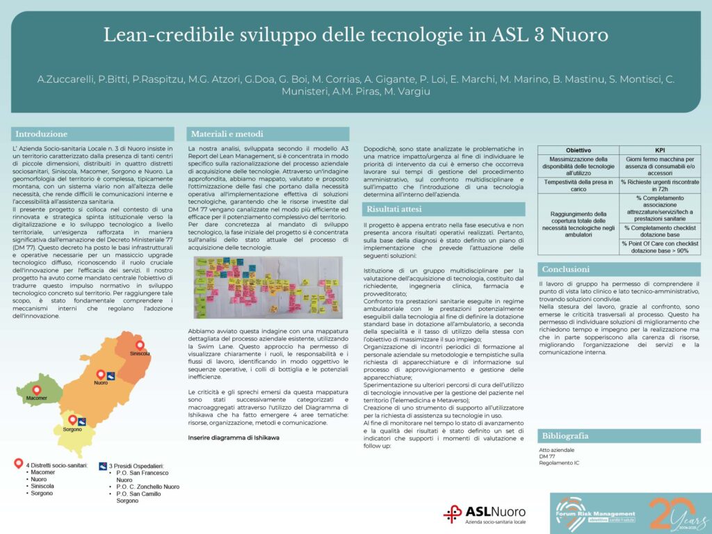 Lean-credibile sviluppo delle tecnologie in ASL 3 Nuoro