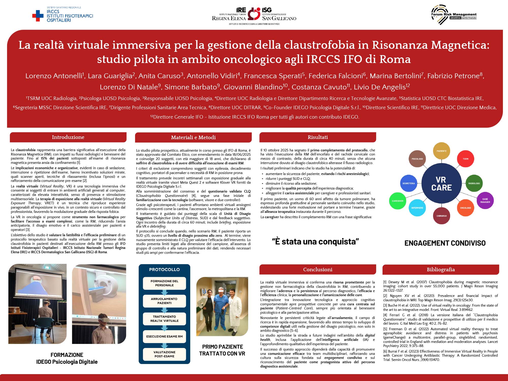 La realtà virtuale immersiva per la gestione della claustrofobia in Risonanza Magnetica: studio pilota in ambito oncologico agli IRCCS IFO di Roma