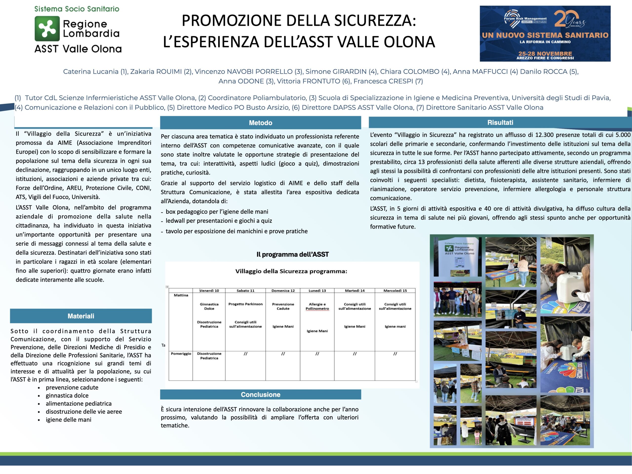 PROMOZIONE DELLA SICUREZZA: L’ESPERIENZA DELL’ASST VALLE OLONA