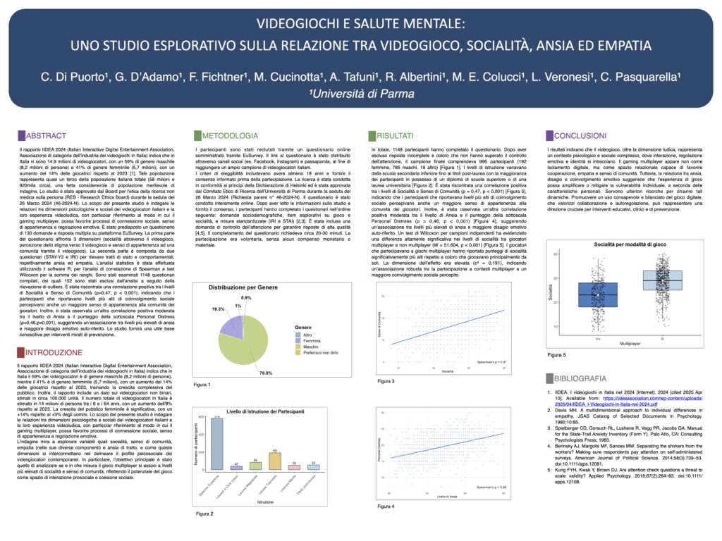 VIDEOGIOCHI E SALUTE MENTALE: UNO STUDIO ESPLORATIVO SULLA RELAZIONE TRA VIDEOGIOCO, SOCIALITÀ, ANSIA ED EMPATIA