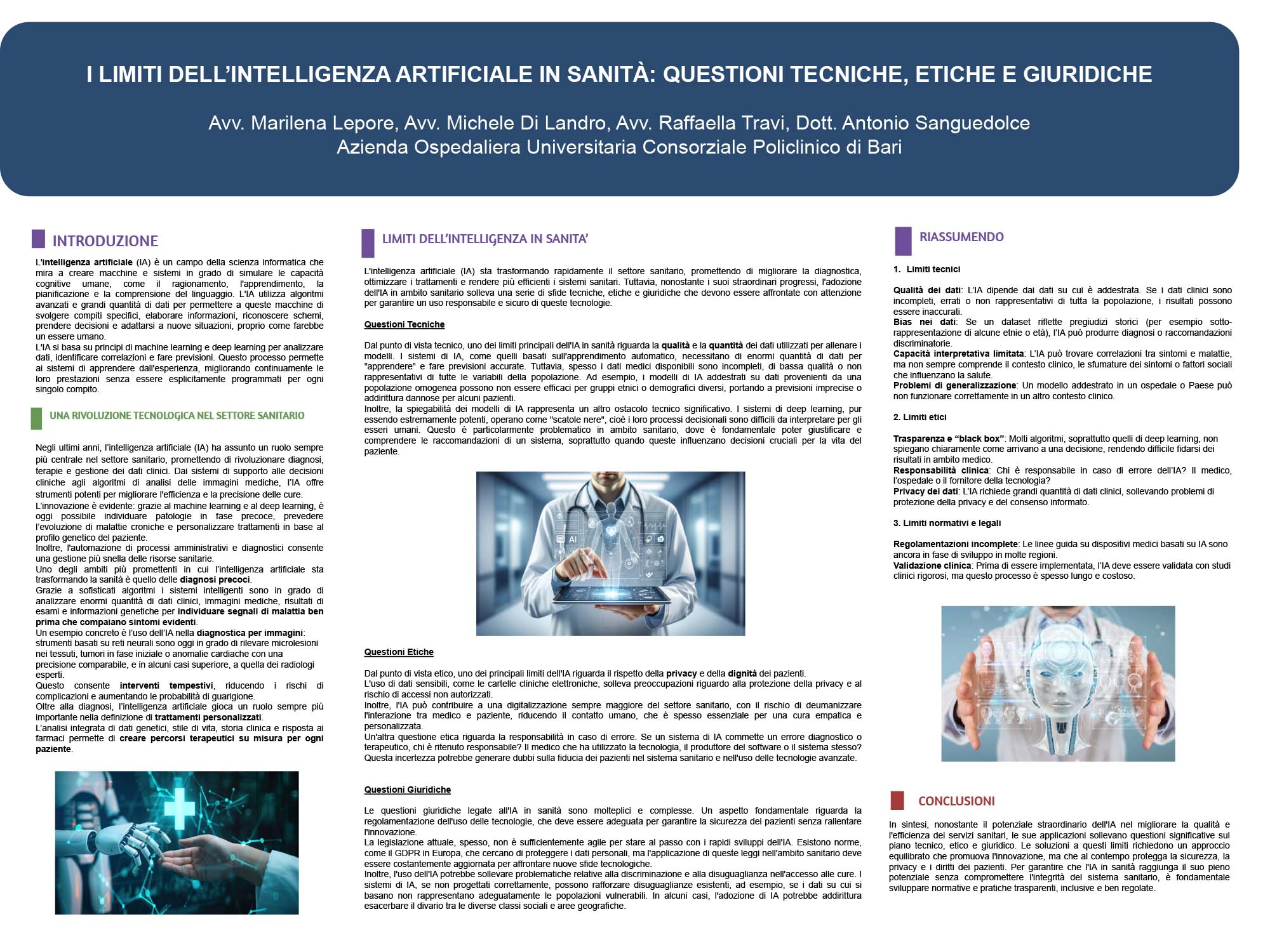 I LIMITI DELL’INTELLIGENZA ARTIFICIALE IN SANITÀ: QUESTIONI TECNICHE, ETICHE E GIURIDICHE