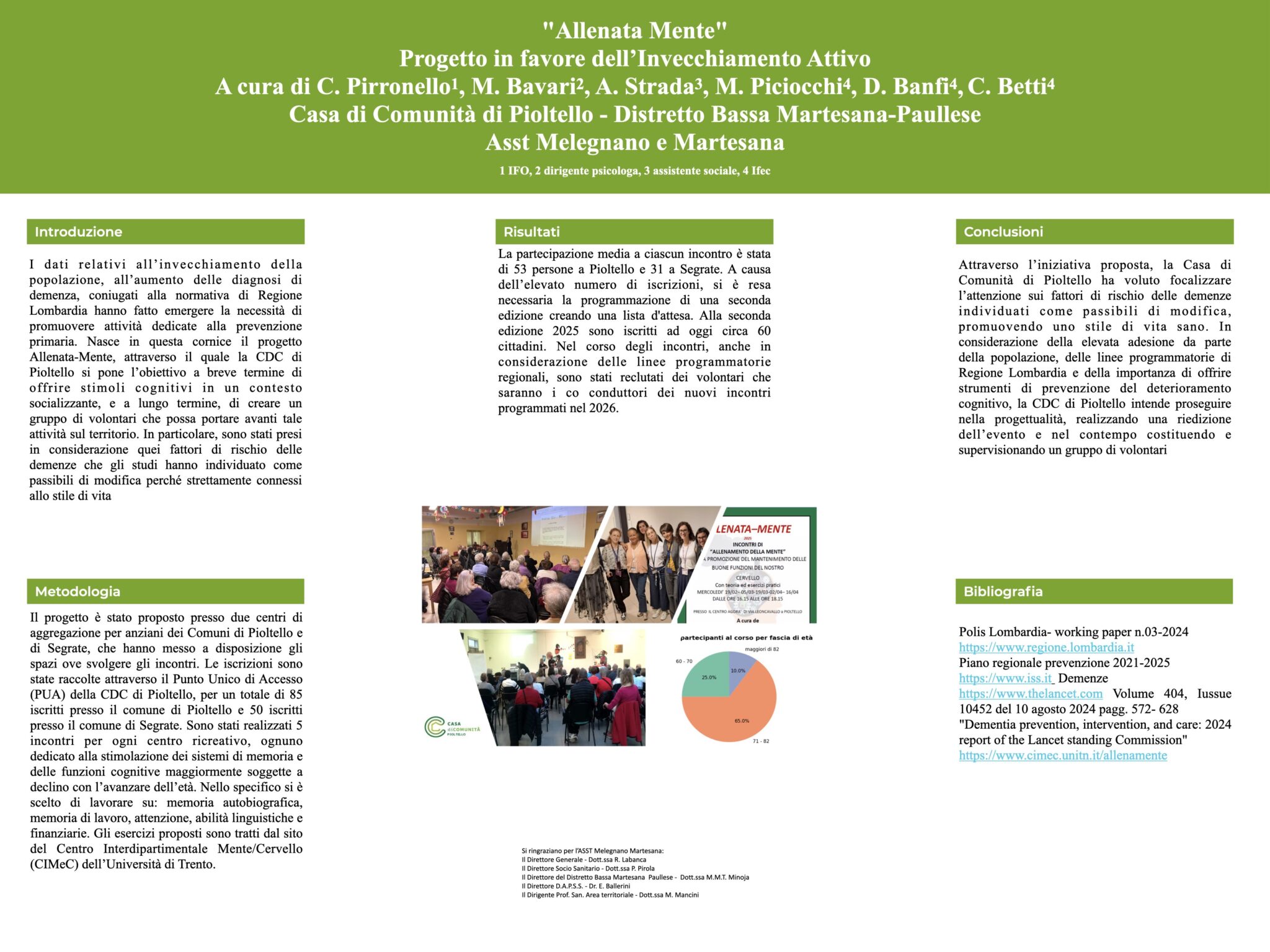 "Allenata Mente" Progetto in favore dell’Invecchiamento Attivo