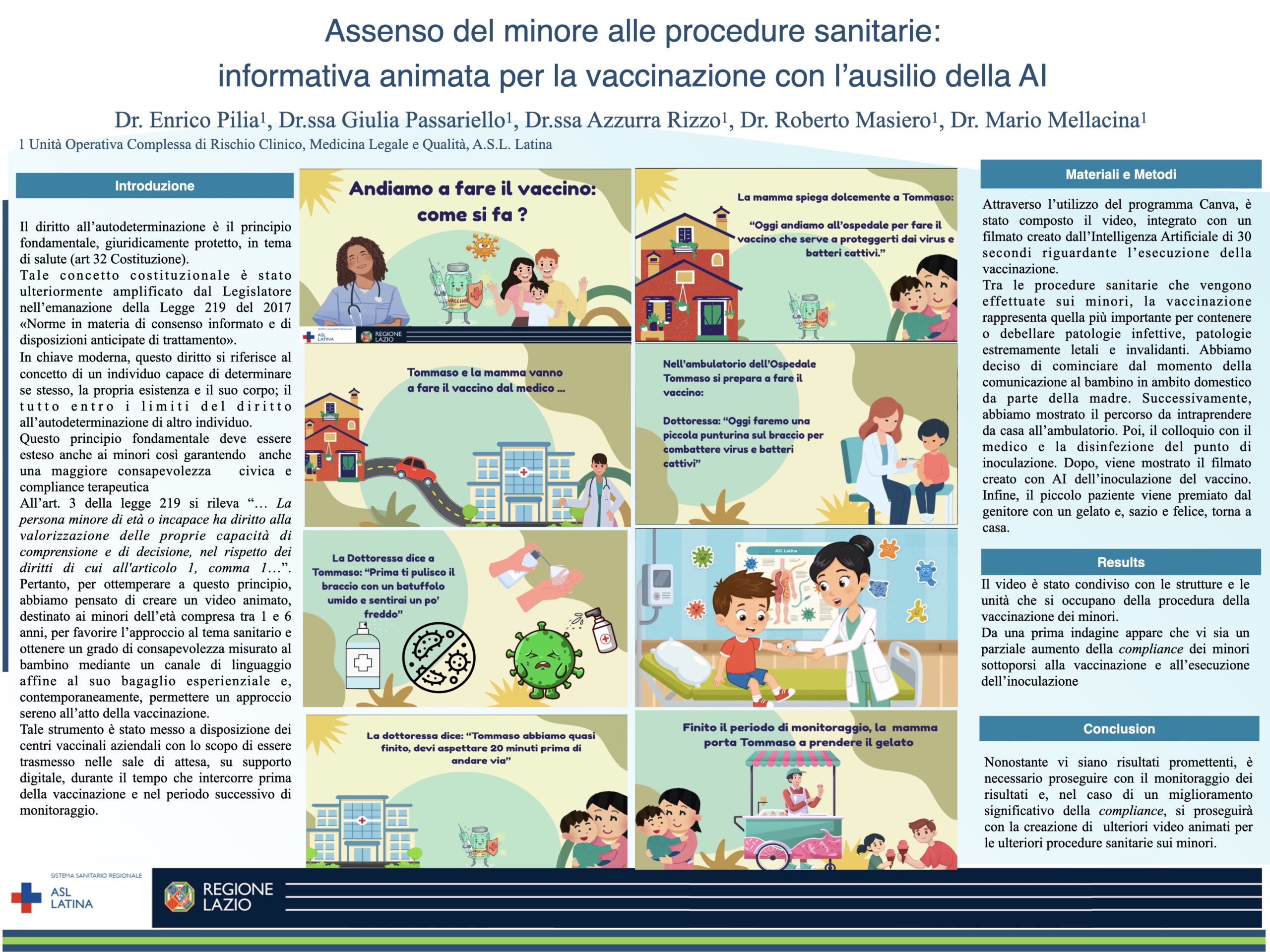 Assenso del minore alle procedure sanitarie: informativa animata per la vaccinazione con l’ausilio della AI