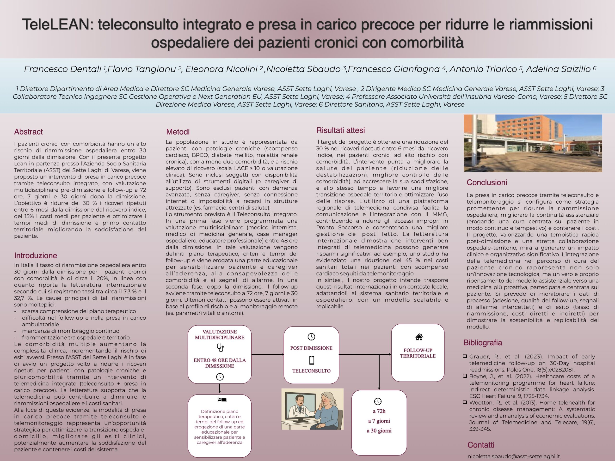 TeleLEAN: teleconsulto integrato e presa in carico precoce per ridurre le riammissioni ospedaliere dei pazienti cronici con comorbilità