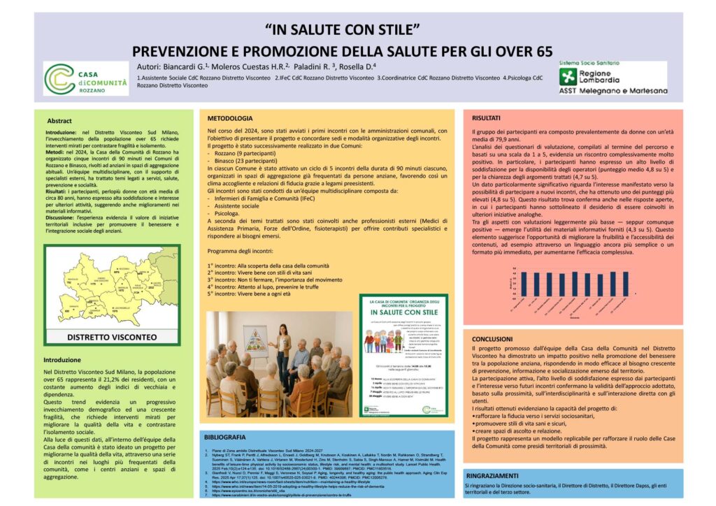 “IN SALUTE CON STILE” PREVENZIONE E PROMOZIONE DELLA SALUTE PER GLI OVER 65
