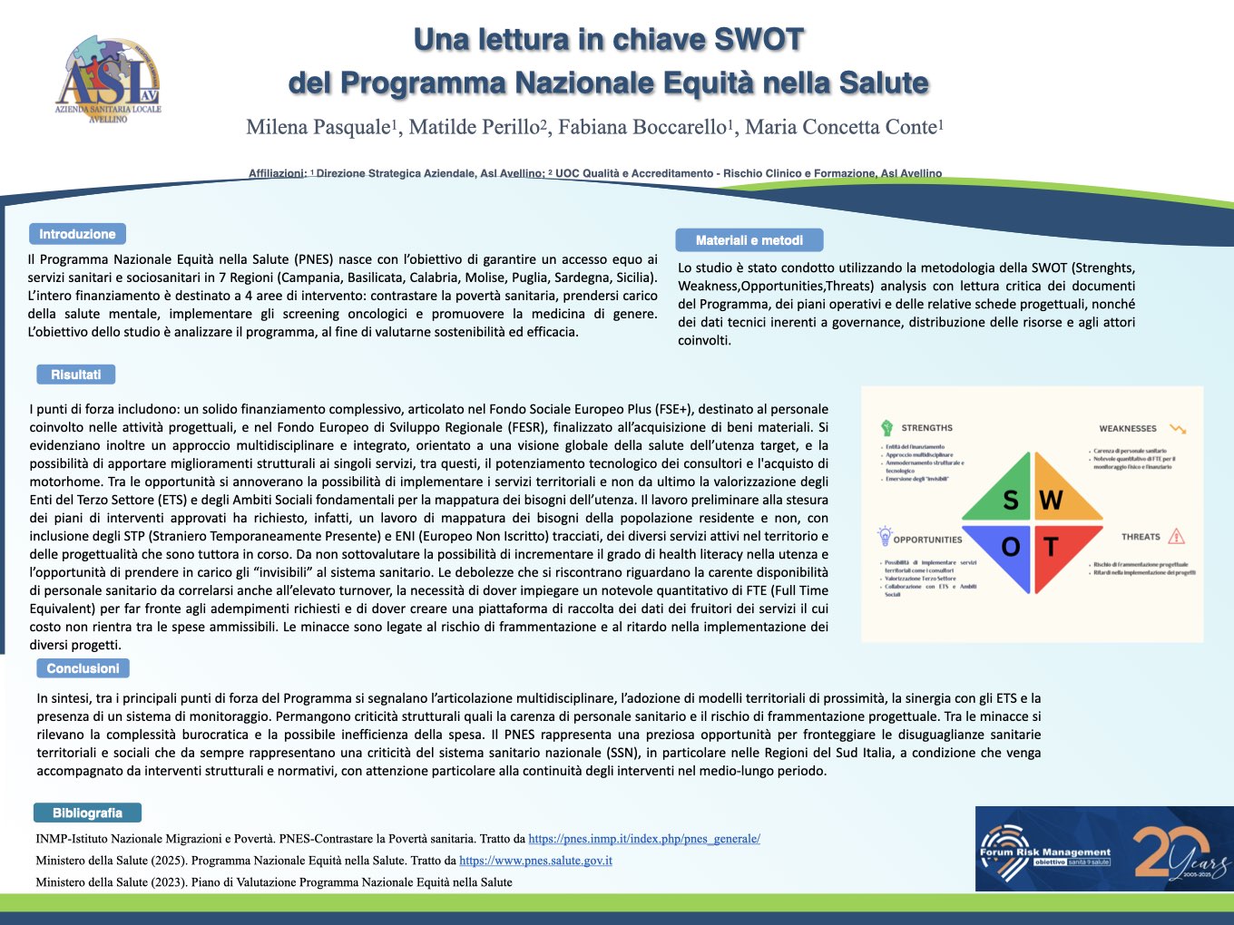 Una lettura in chiave SWOT del Programma Nazionale Equità nella Salute