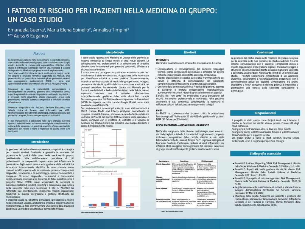 I FATTORI DI RISCHIO PER I PAZIENTI NELLA MEDICINA DI GRUPPO: UN CASO STUDIO