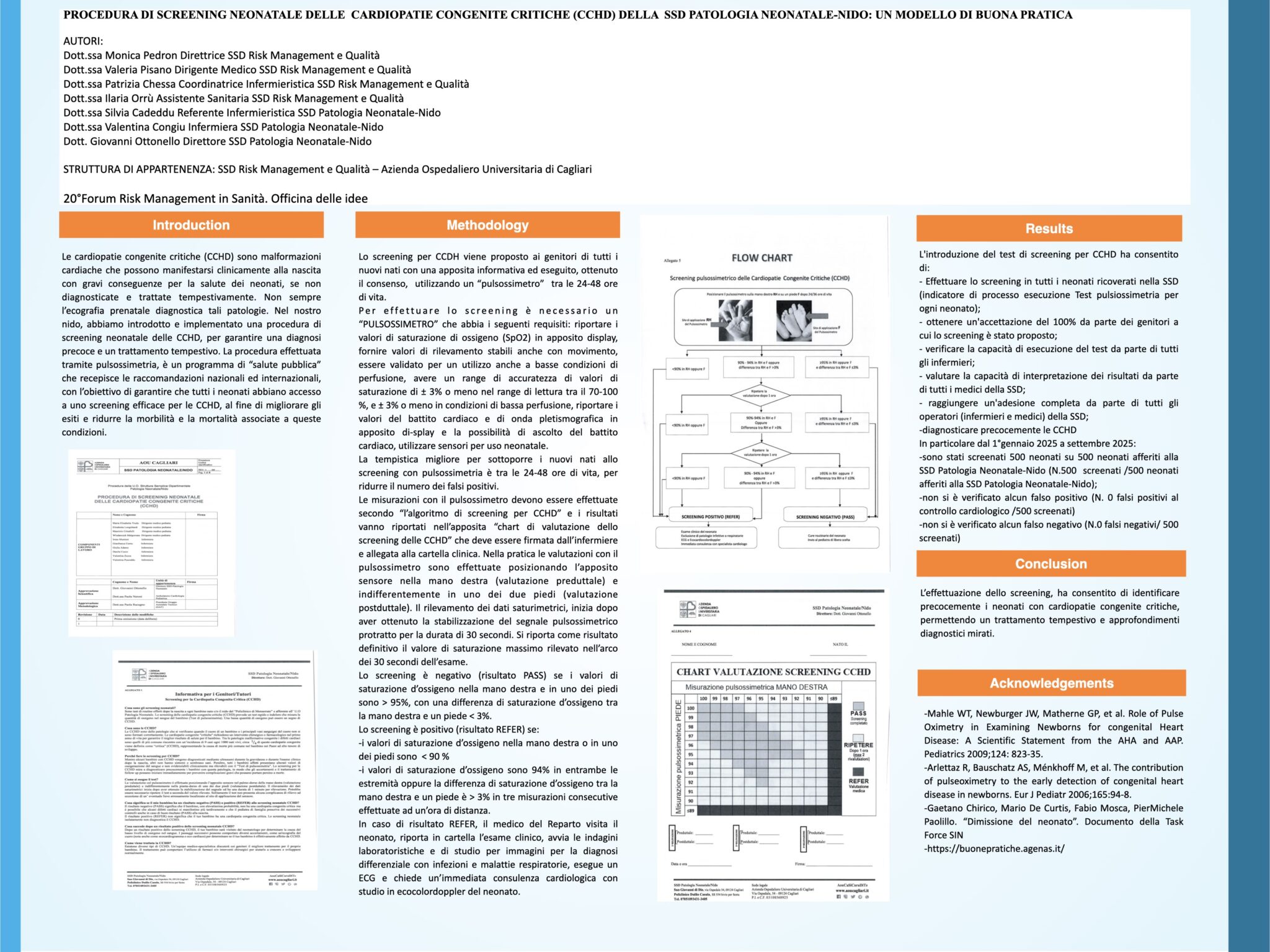 PROCEDURA DI SCREENING NEONATALE DELLE CARDIOPATIE CONGENITE CRITICHE (CCHD) DELLA SSD PATOLOGIA NEONATALE-NIDO: UN MODELLO DI BUONA PRATICA