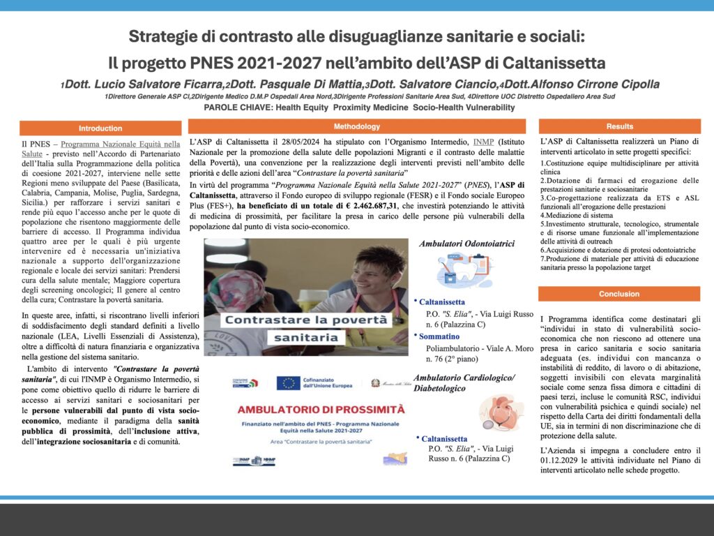 Strategie di contrasto alle disuguaglianze sanitarie e sociali: Il progetto PNES 2021-2027 nell’ambito dell’ASP di Caltanissetta