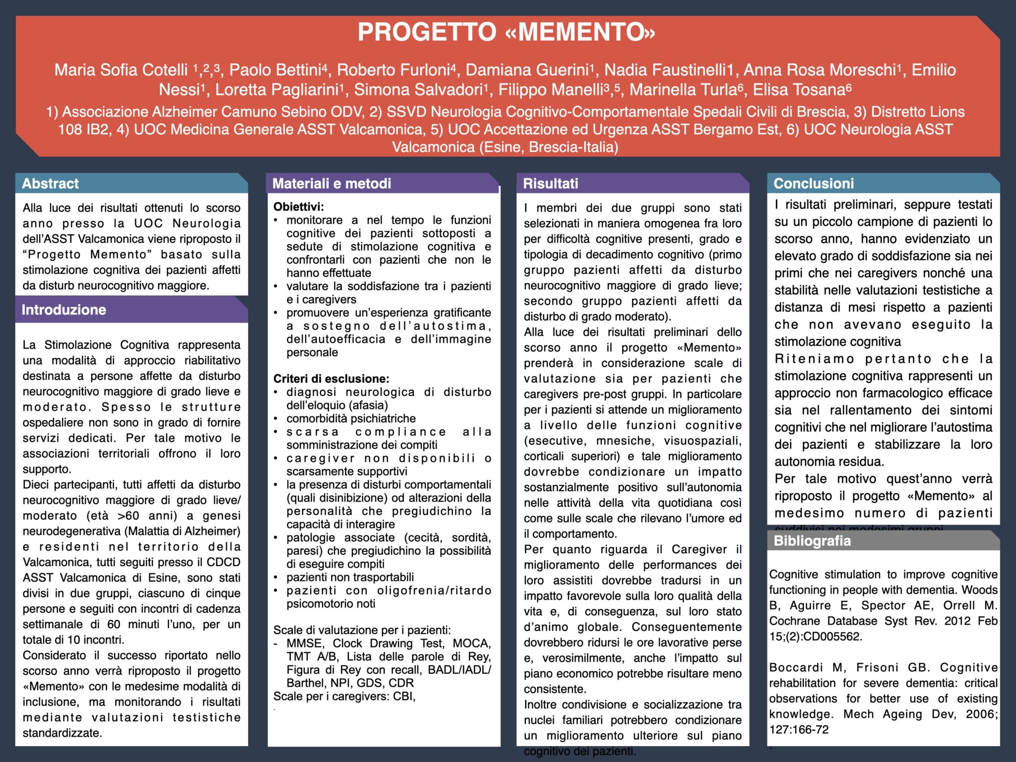 PROGETTO «MEMENTO»