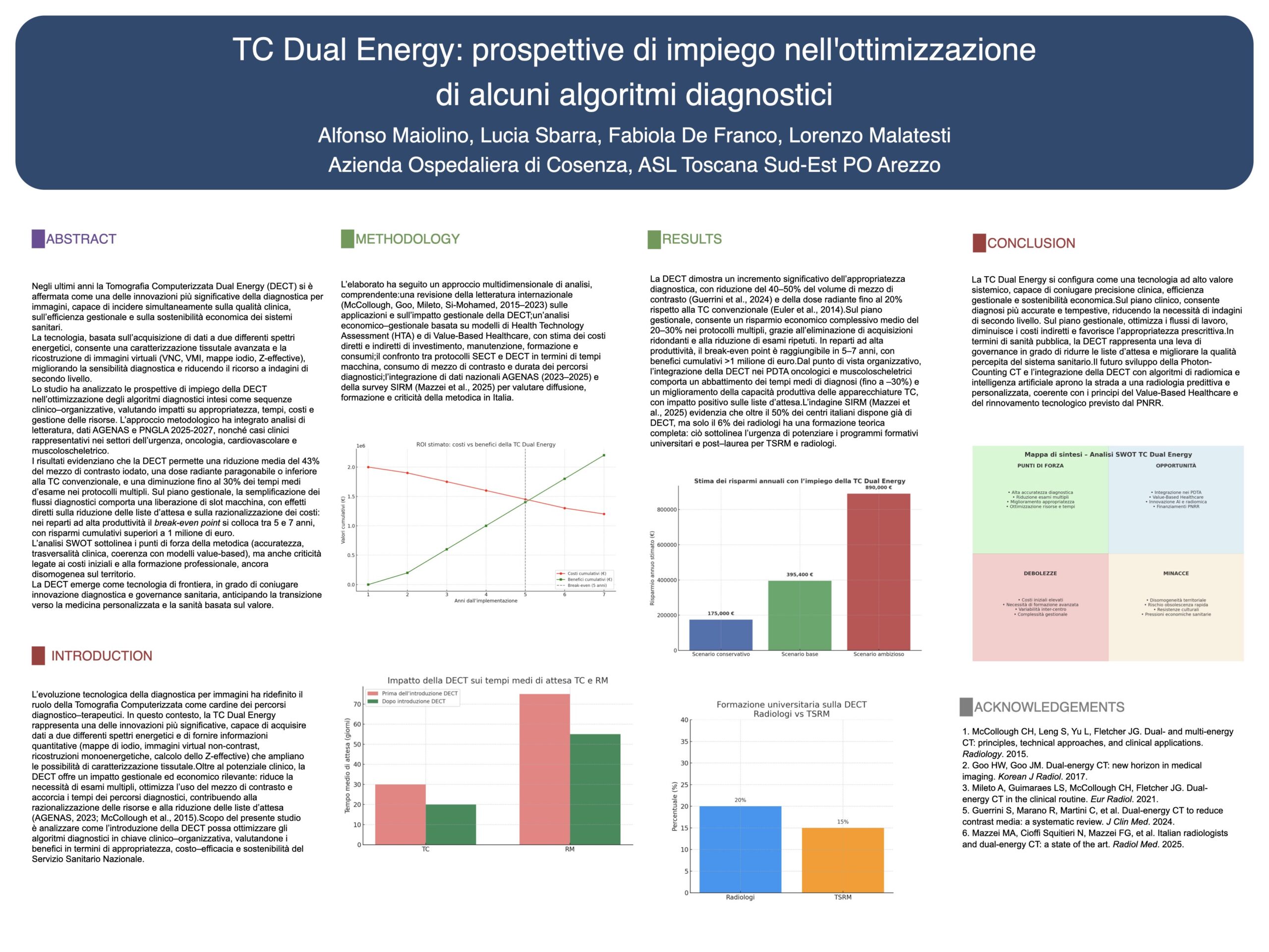TC Dual Energy: prospettive di impiego nell'ottimizzazione di alcuni algoritmi diagnostici