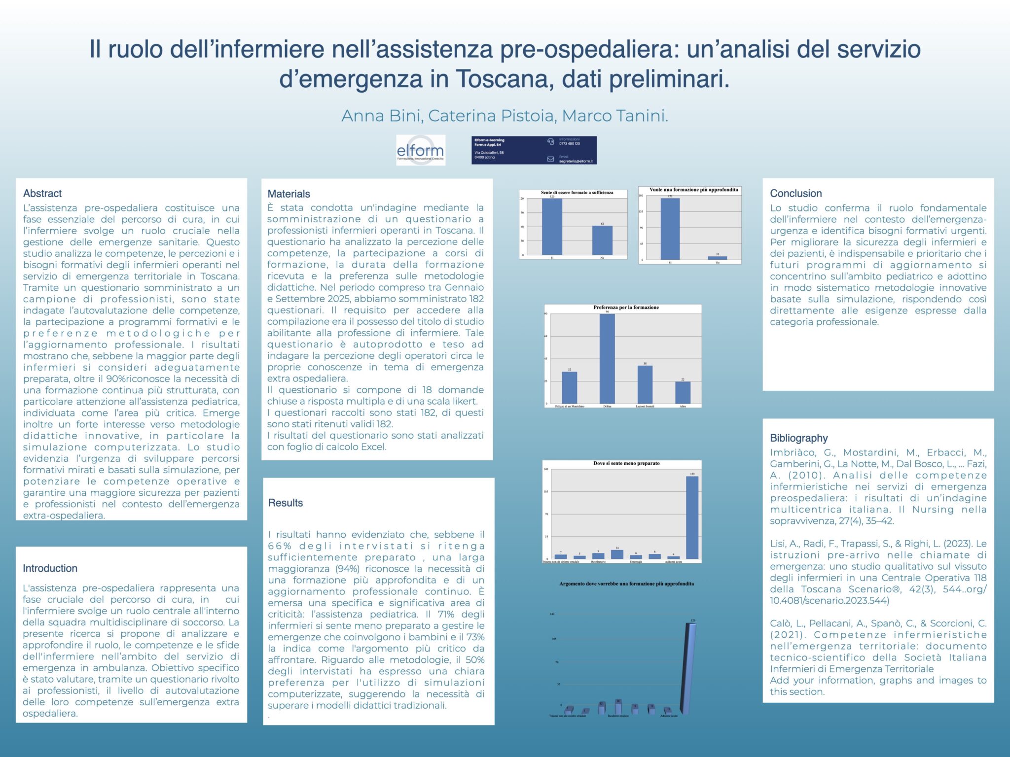 Il ruolo dell’infermiere nell’assistenza pre-ospedaliera: un’analisi del servizio d’emergenza in Toscana, dati preliminari