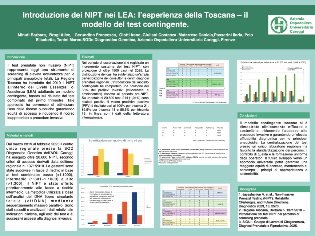 Introduzione dei NIPT nei LEA: l’esperienza della Toscana – il modello del test contingente.