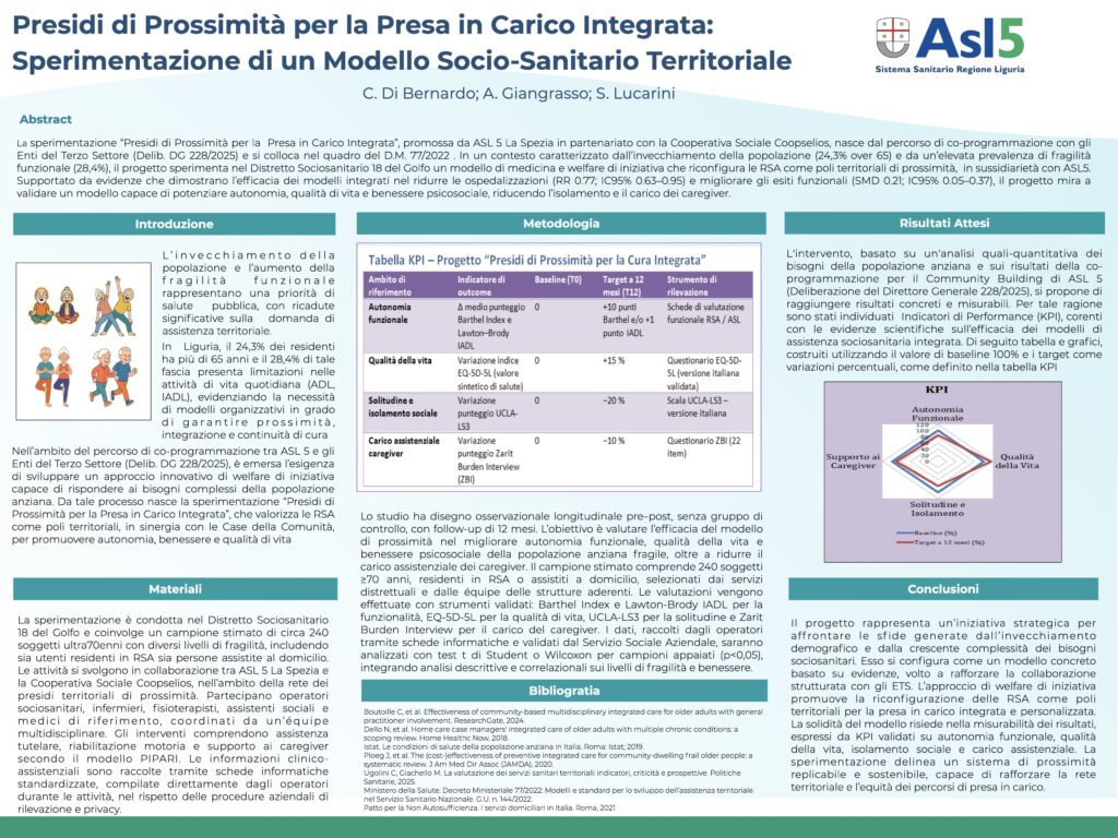 Presidi di Prossimità per la Presa in Carico Integrata: Sperimentazione di un Modello Socio-Sanitario Territoriale