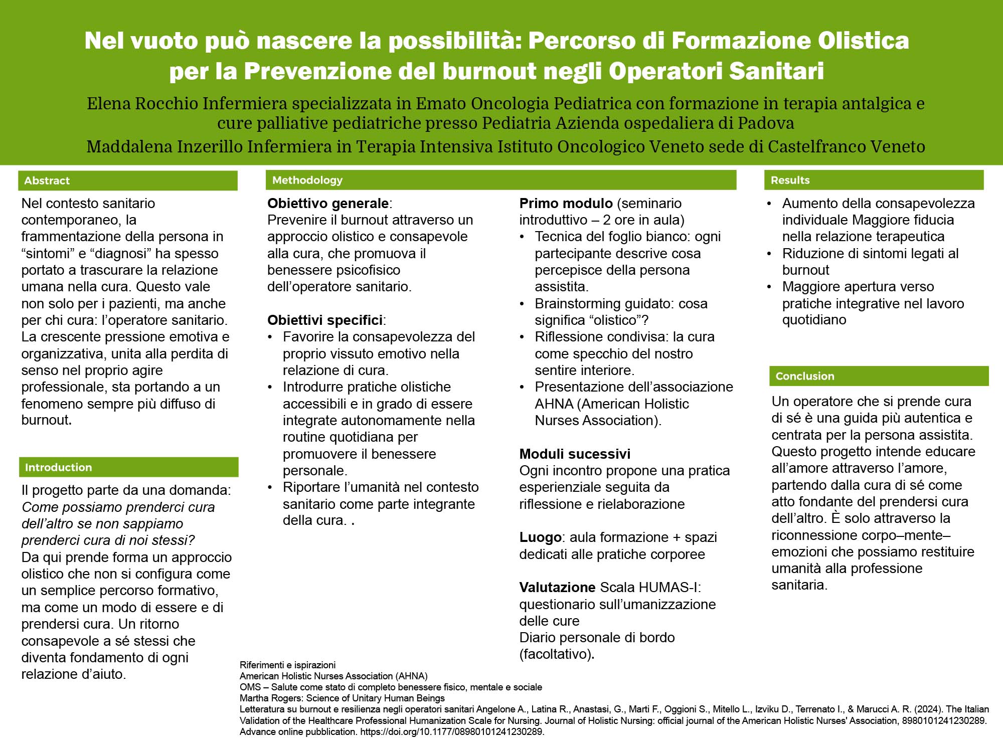Nel vuoto può nascere la possibilità: Percorso di Formazione Olistica per la Prevenzione del burnout negli Operatori Sanitari